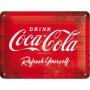Placa de metal 15x20 cms. Coca-Cola - Logo Red