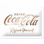 Placa de metal 15x20 cms. Coca-Cola - Logo White