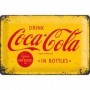 Placa de metal 20x30 cms. Coca-Cola - Logo Yellow