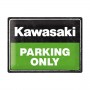 Placa de metal 30x40 cms. Kawasaki - Parking only