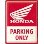 Placa de metal 30x40 cms. Honda - Parking only