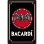 Placa de metal 40x60 cms. Bacardi Logo black